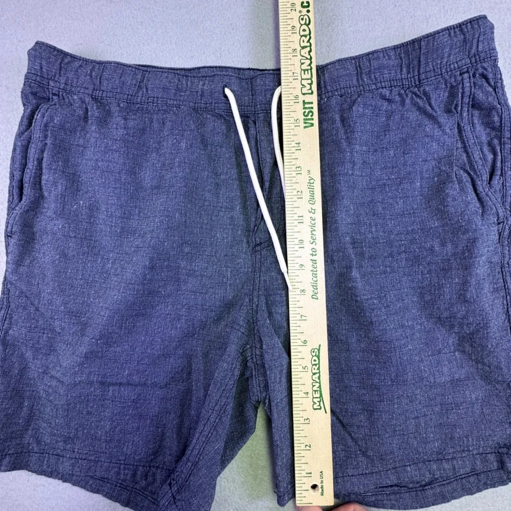 H&M Linen‎ Blend Shorts XL Gray Drawstring Casual Lightweight Summer Beach